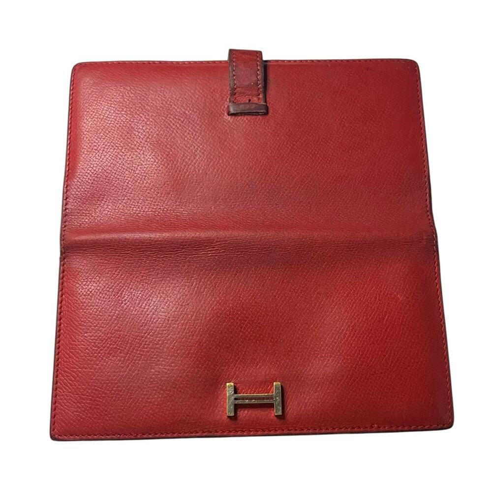 Hermès Bearn Classic Long Wallet Red Leather Gold Hardware 2004 - Picture 15 of 16